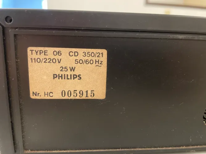 Philips CD 350/21 Vintage - CD Player Retrô Original