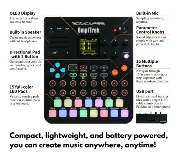 Sampler pequeno e poderoso, novo SMPLTREK.