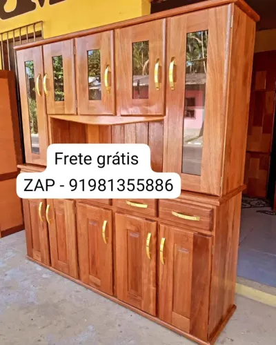 Armário de cozinha 5 portas todo de madeira NOVO!