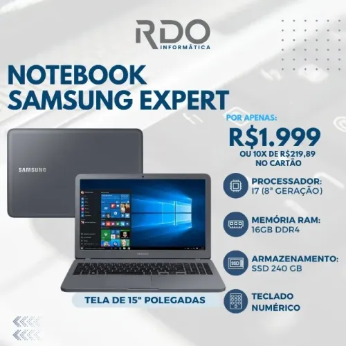 Samsung Expert Core i7 8ª Notebook para Mercado Farmácia Sistema PDV