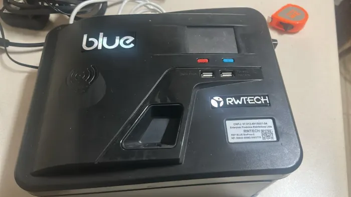 Relógio de Ponto biométrico RWTech Blue BioProx C - completo com chave