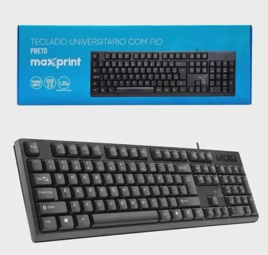 Teclado PC fio simples Maxprint