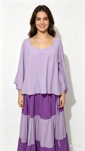 Conjunto Novo Cigana Roxo e lilás com Detalhes em Renda