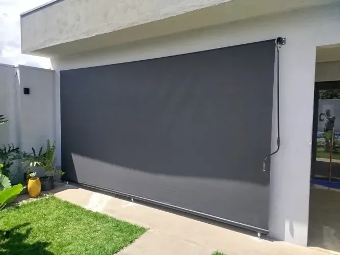 Toldo cortina sob medidas proteção contra sol e chuva