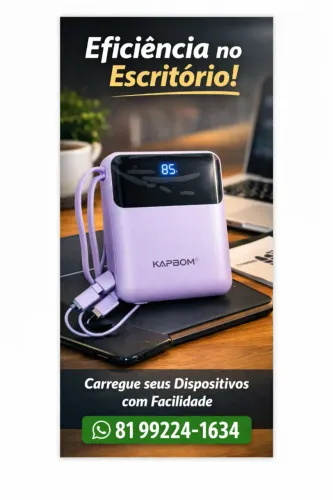 power Bank carregador de bateria original 10000mAh - Carregamento Rápido 22.5W frete gráti