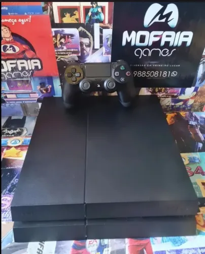 Ps4 fat 500gb fosco seminovos com garantia cinco meses dois jogos de brinde