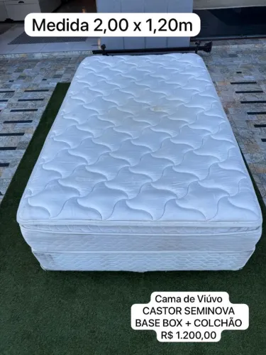 Cama de Viúva CASTOR USADA 1,20 x 2,00 - Entrego! 