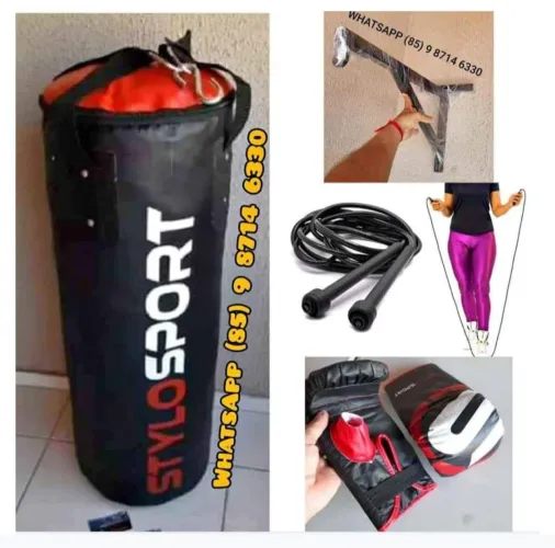 Saco de pancada luvas corda e suporte. Entrega GRÁTIS
