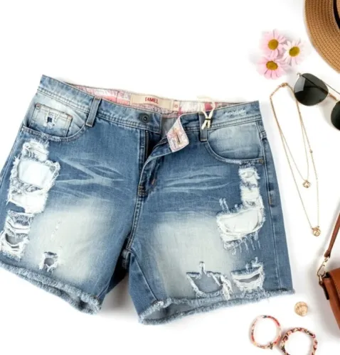 Bermuda feminina jeans Famel tamanho 38