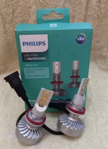 Par de Lâmpadas Farol Led Fog H8/H11/H16 12V - Philips 11366ULX2 Original