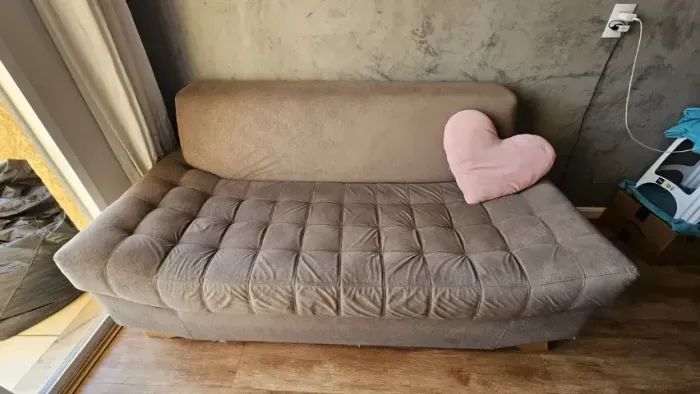 Sofá Etna 2 Lugares Suede Cinza