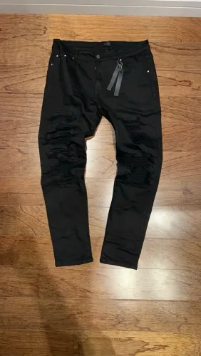 Calça amiri destroyed slim fit size 44