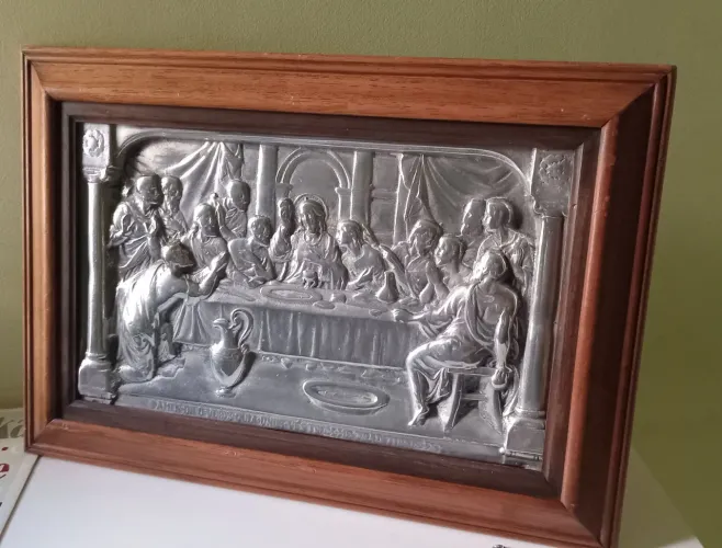 Quadro "A Última Ceia " (Metal Estanho) 45x31