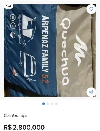 Barraca de Camping Arpenaz 5.2 5 Pessoas 2 Quartos Fresh & Black Quechua