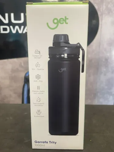 Garrafa térmica trity preta 1L GET