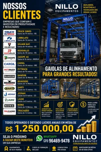 Alinhador de chassis de veiculos pesados