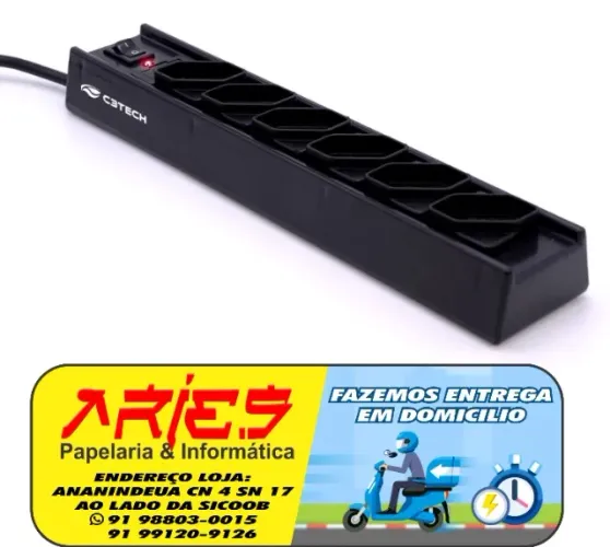 FILTRO DE LINHA 6 TOMADAS BIVOLT 1 METRO C3TECH FL-61BK