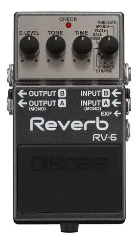 Pedal de Efeito Boss Reverb RV-6 (cinza-escuro)
