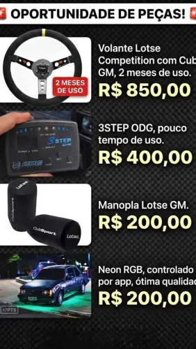3step, volante lotse, manopla lotse e neon