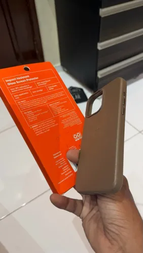 Capa de couro e película IPhone 15 pro Max