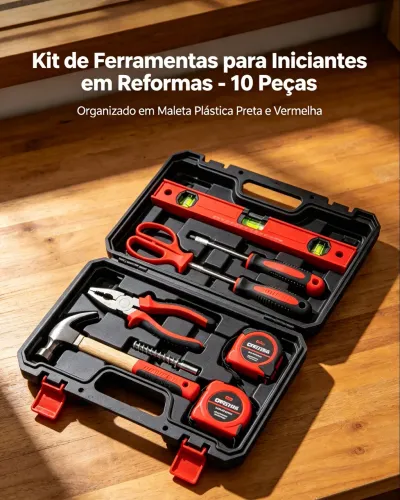 Kit de ferramentas completo 10 peças com maleta resistente