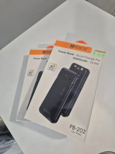 Carregador Portatil HREBOS 10000mAh - Carregamento Rápido