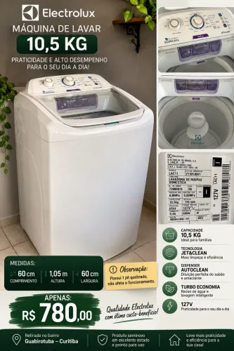 MÁQUINA DE LAVAR ELECTROLUX 10,5KG