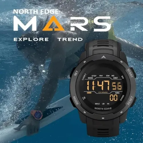 Relógio Multi Esportes North Edge - Mars - Preto - NOVO - Igual ao Garmin Instinct