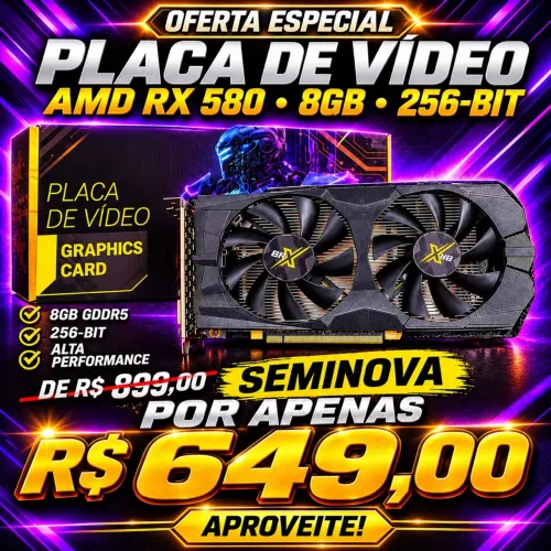 PLACA DE VIDEO AMD RX 580 8GB 256-BIT