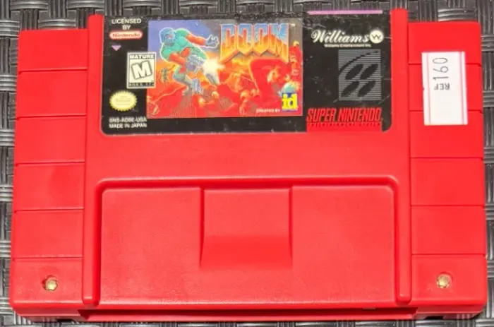 DOOM Original SNES Super Nintendo Americano Cartucho Vermelho Super FX