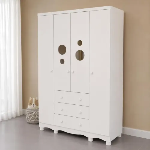 Guarda Roupa Infantil 4p 100% MDF