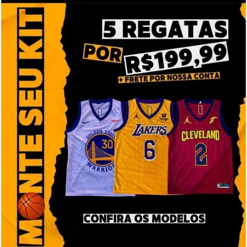 Kit 5 Regatas de Basquete 
