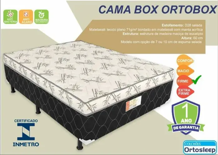 Cama casal com colchão 10 cm acoplado