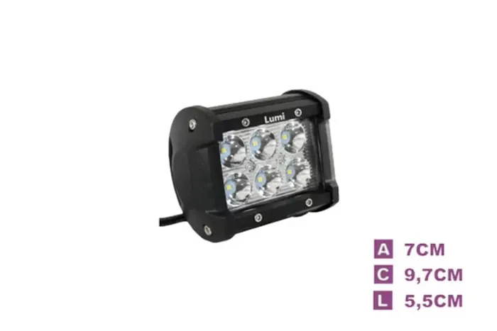 Farol Milha 18w Quadrado