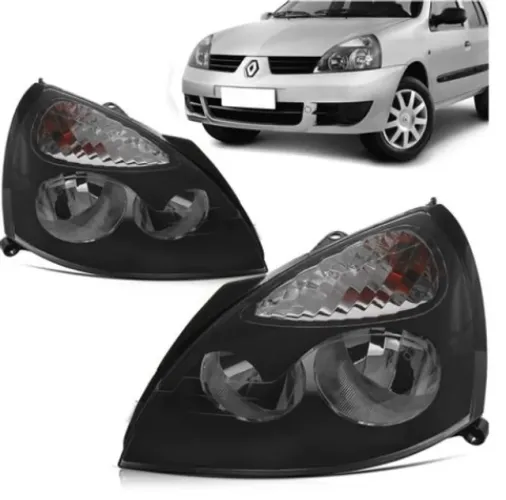Farol Renault Clio 2003 2004 2005 2006...2012 Máscara Negra