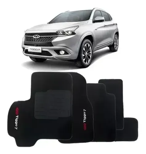 Tapete Carpete Chery Tiggo 7 2019 - Preto 5PÇ
