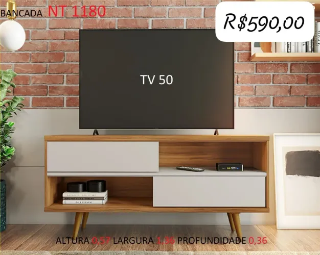 Rack para TV 50 polegadas com design moderno
