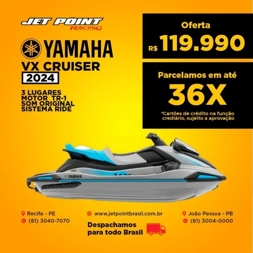 JET SKI YAMAHA VX CRUISER TR-1 2024, 3 Lugares, Som, Zero a Pronta Entrega, Parcelamos 36x