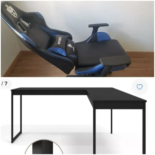 500,00 Somente hoje. Mesa em L e  Cadeira gamer.