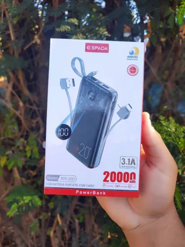 CARREGADOR PORTÁTIL ESPADA 20.000MAH