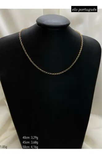 Joia em Ouro 18k elo português feminina