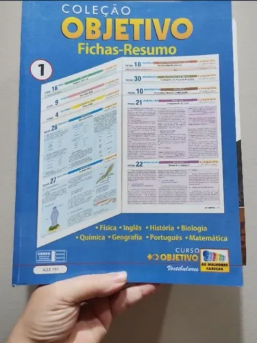 Livro 2 objetivo fichas resumos vestibular enem inglês física história biologia português