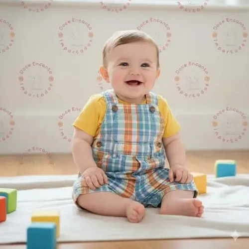 Macaquinho e camiseta The Childrens Place tamanho 6-9 meses importado (Desapego)