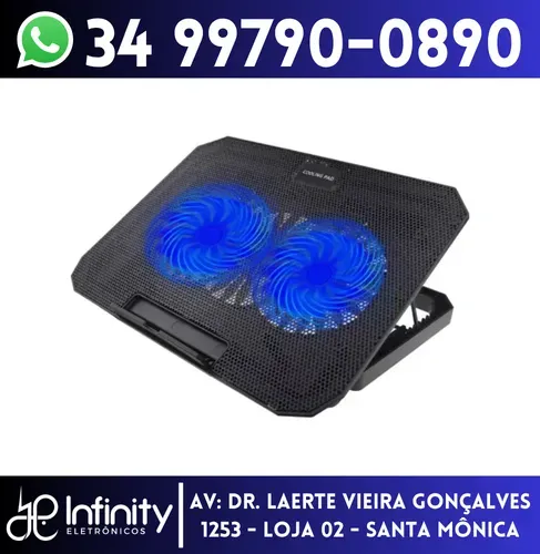 Suporte Base p/ Notebook Com 2 Cooler e Inclinação