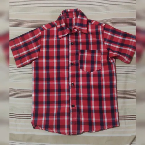 Camisa Xadrez Vermelha - Tamanhos 4- 6 - 8 - 10 e 12