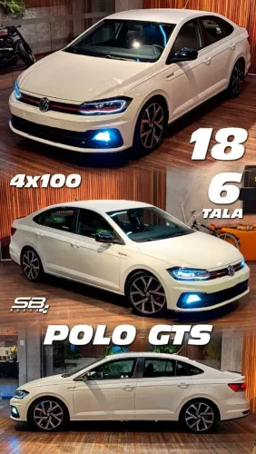 Roda Volkswagen Polo Gts aro 18 preta com diamantado 4x100 novas