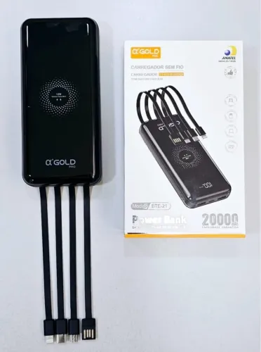 Power Bank 20000mAh ?'GOLD PRO Carregador Sem Fio