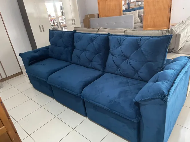 Sofá retratil e reclinável 3.00 mt molas ensacadas