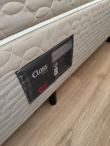 Cama Box Castor + Cabeceira Azul Ortobom 