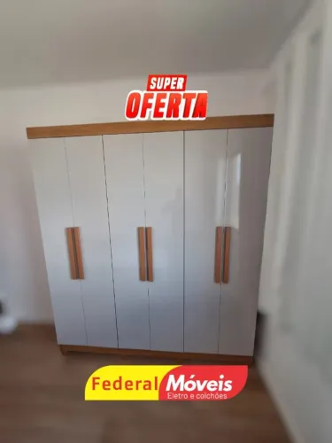Guarda Roupa  100% MDF Off White 6 Portas 2 Gavetas (CAMPEAO EM VENDAS)